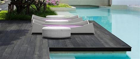 composite decking by the pool