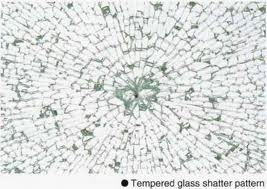 shattered toughened safety glass