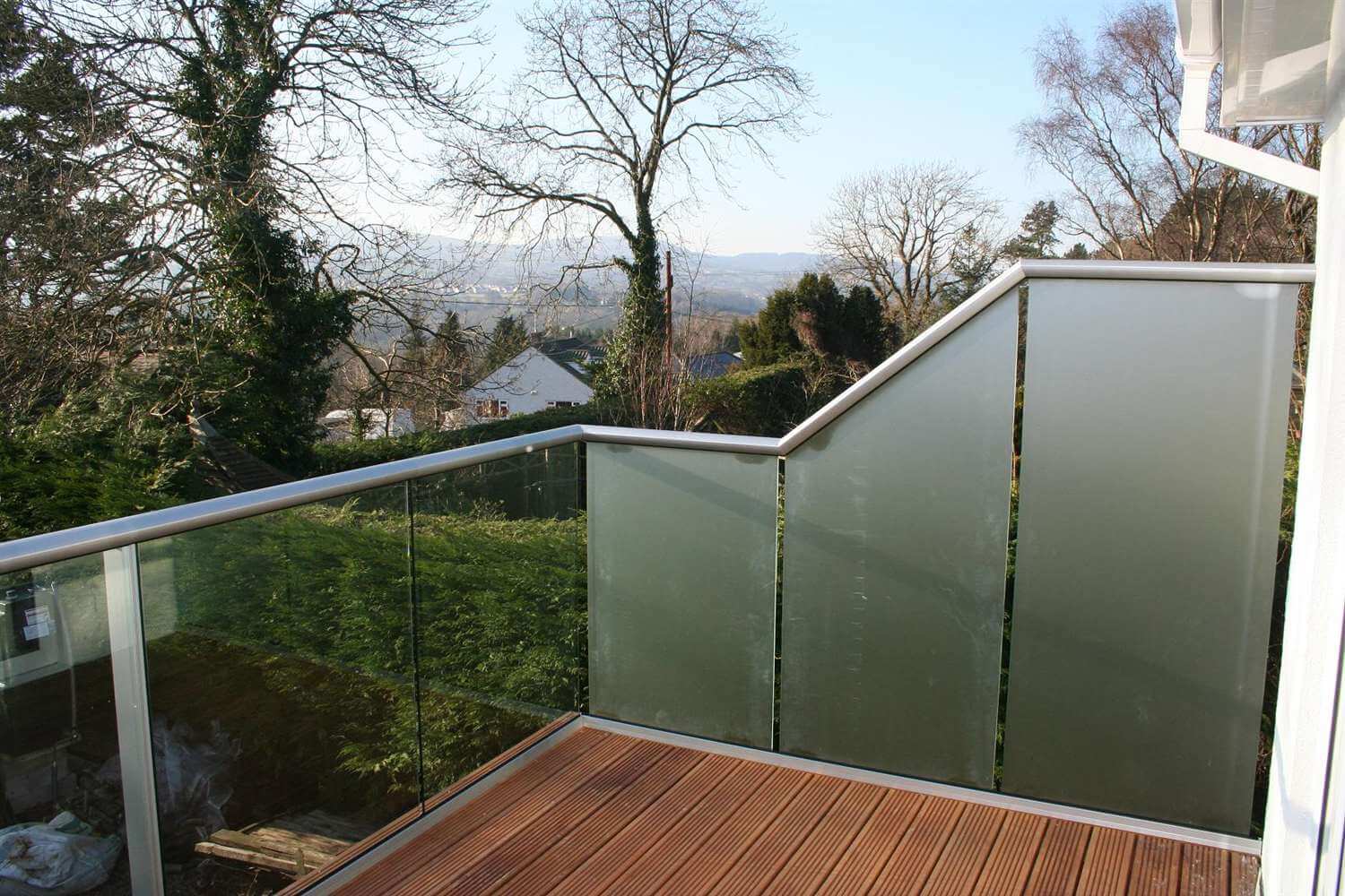 Privacy Screens on balcony with Silver handrail