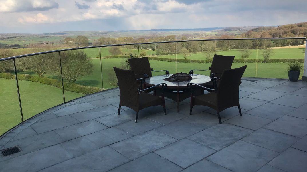 SG12 Curved Frameless Balustrade in Yorkshire