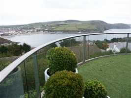 Curved Royal Chrome balcony with a beautiful Isle of Man view