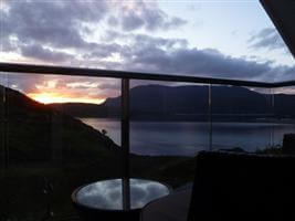 sunset glass balcony