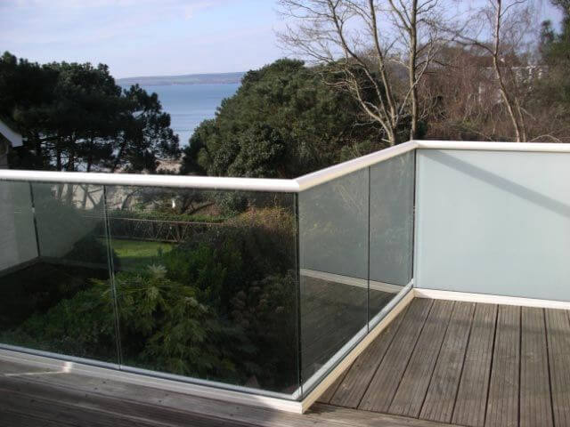 balcony balustrade with opaque glass Poole  Dorset