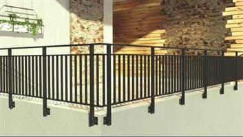 milano metal railings side mounted