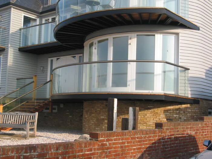curved balcony glass kent