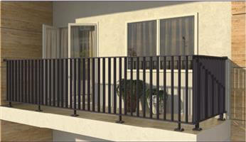 Milano vertical metal rails - in RAL 7016 surface mounted