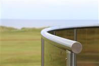 Spectacular views from Balconette's curved Glass Balustrades on beautiful new build home in Lossiemouth, Scotland.