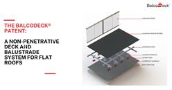 BalcoDeck® incorporates patented technology developed to create a structural deck and balustrade platform above a flat roof without requiring balustrade fixings to penetrate the waterproofing membrane. Explore how the patented system works and access the official UK patent records and documentation.