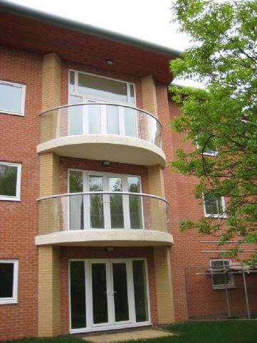 pair of curved balconies without posts Littleover, Derbyshire