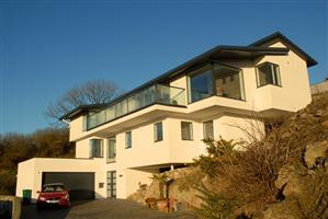 coast house with glass balustrade