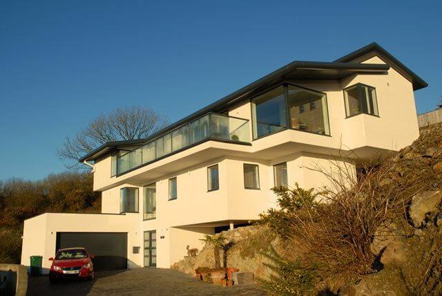coast house with glass balustrade