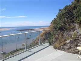 Glass Balustrade overlooking the sea in Snowdonia