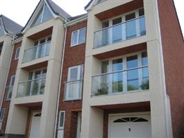 glass balconies between walls Littleover, Derbyshire