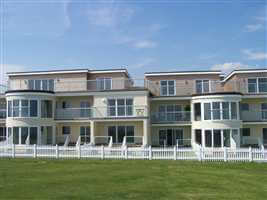 Silver Juliets and balustrades curved and straight by the sea