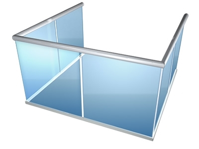 Hybrid system glass balustrade installation