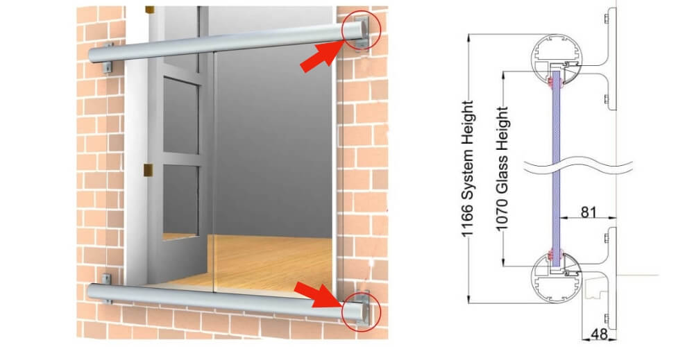 ORBIT MIRROR JULIET BALCONY