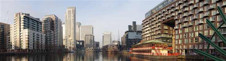 Panorama of the Docklands with Royal Chrome balustrading