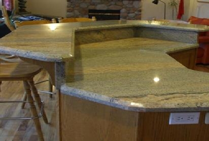 Kitchen island worktop with nanotechnology self-cleaning coating