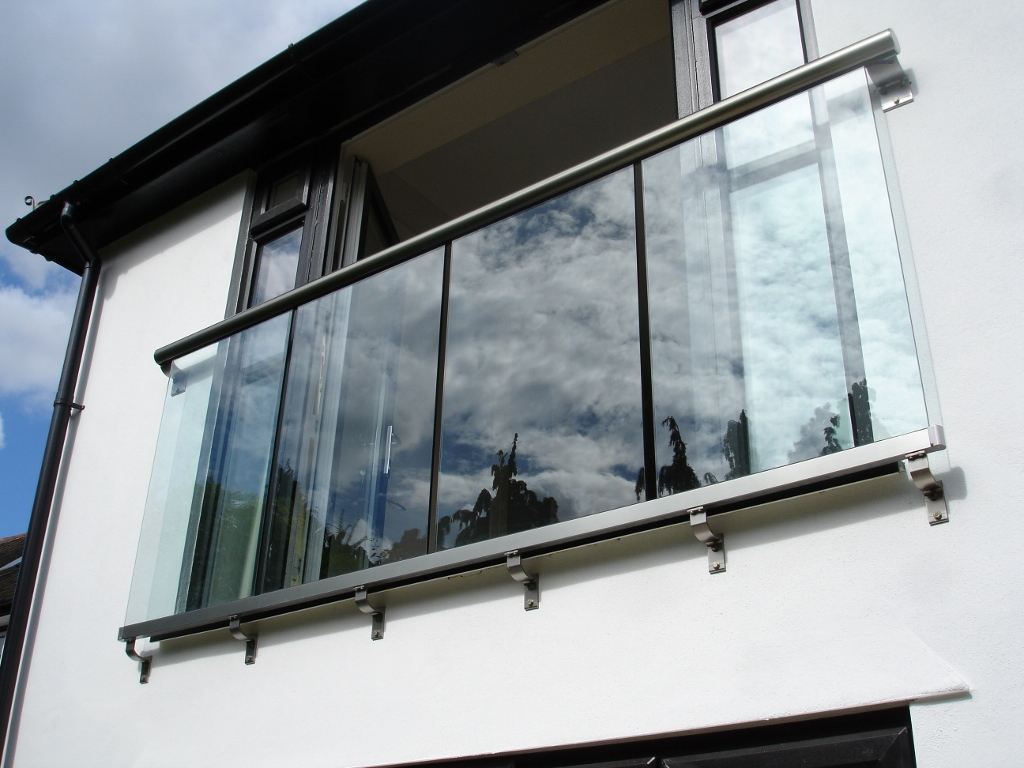 Including C Spanner Mirror Polished Juliet Glass Balcony Kit Chrome Finish 