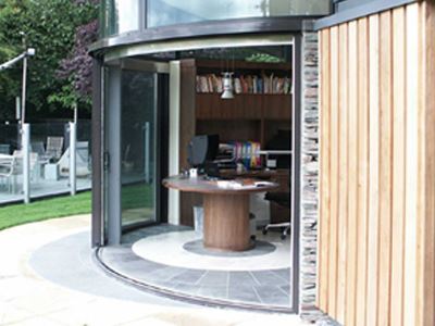 Curved Glass Door with a recessed rail