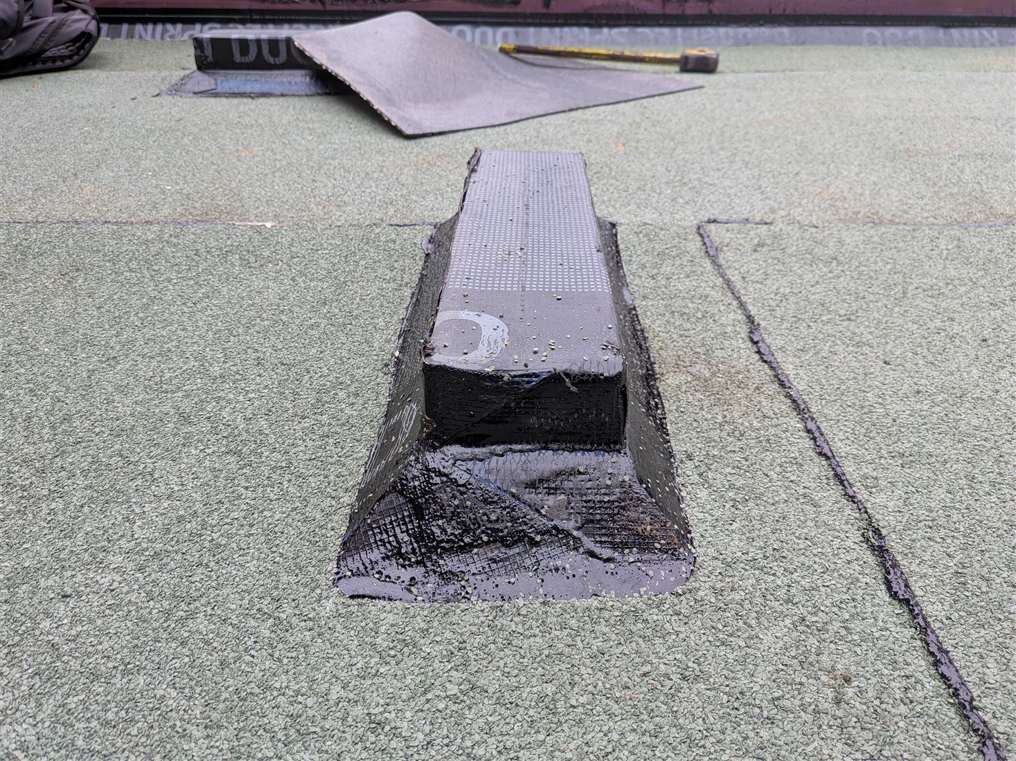 waterproofed upstand to support balcodeck frame