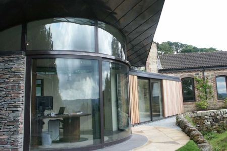 Curved Glass Sliding Door in Yorkshire