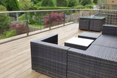 Glass balustrade and Composite Decking