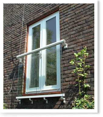 Juliet Balcony with white handrail