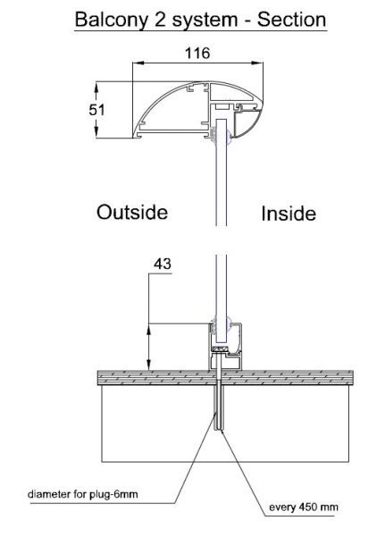 balcony 2 system section 