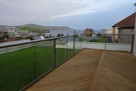 Panoramic views from Glass Balustrade in Shetland Islands