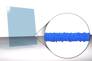 Glass viewed under a microscope showing it is not smooth and very uneven.