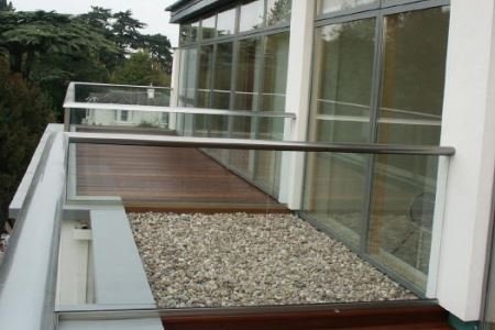 Large Clear Glass Balconies in Hereford