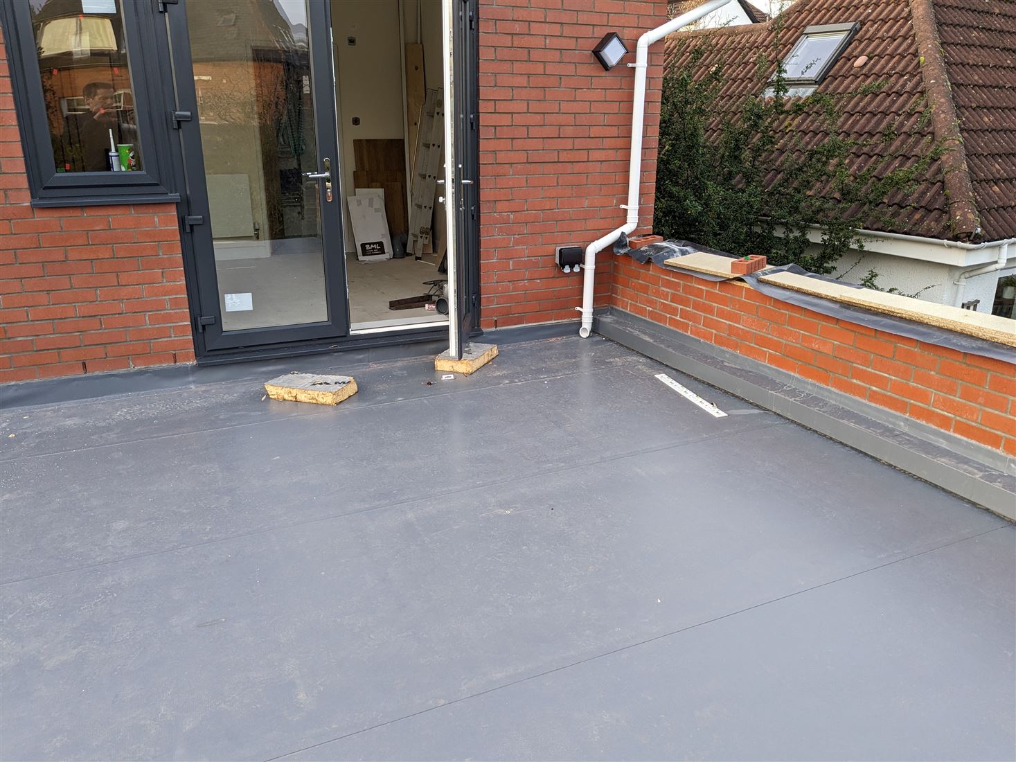 finished roof surface - not to penetrate the roof