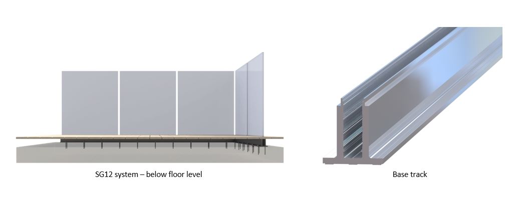 sg12 glass balustrades system below floor level