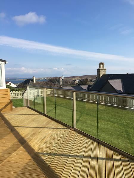 Glass Balustrade sea view Shetland Islands