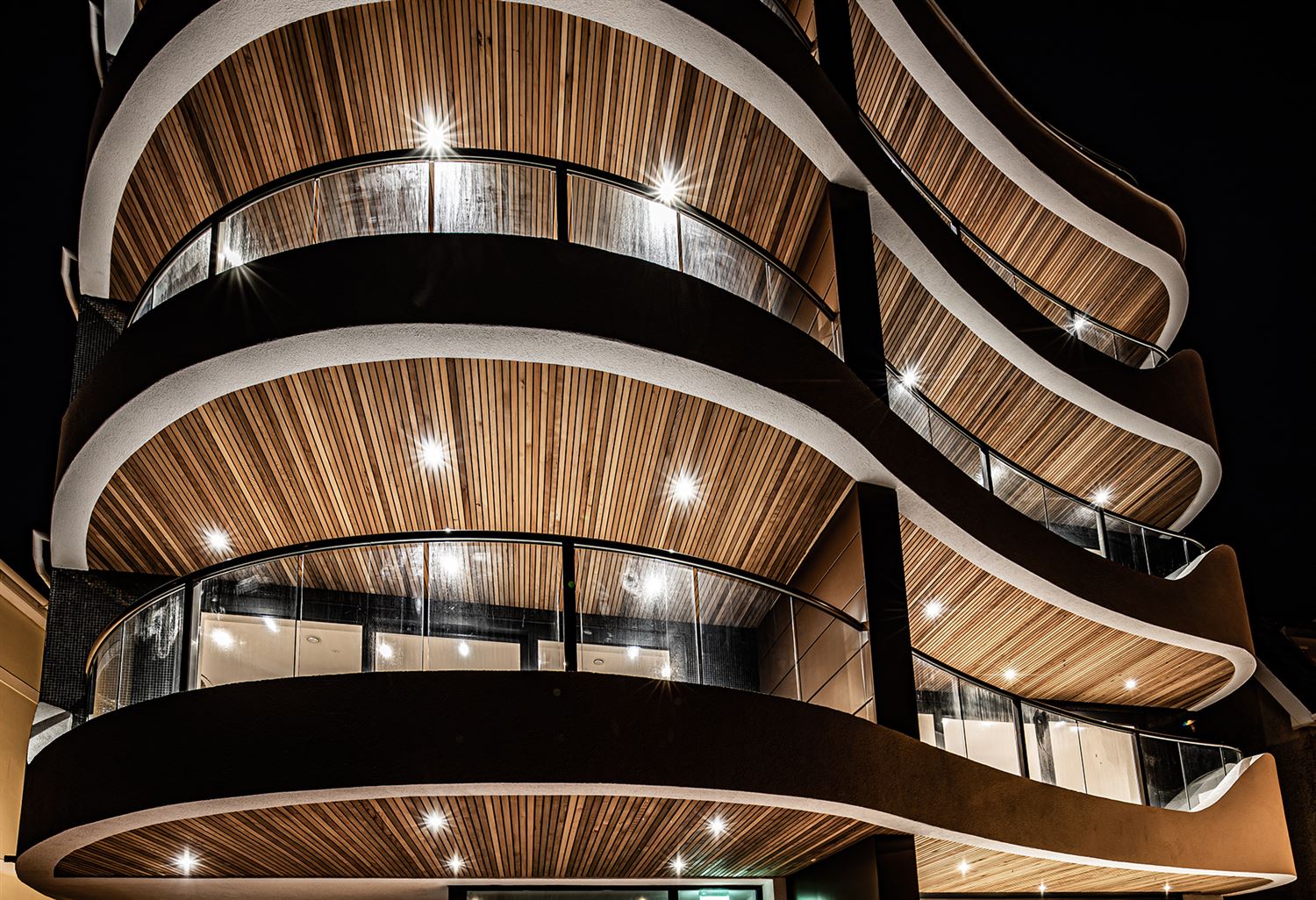 Beautifly lit balconies