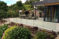 An elegant frameless 10 metre-long balustrade installed at a fine Victorian property in Merseyside