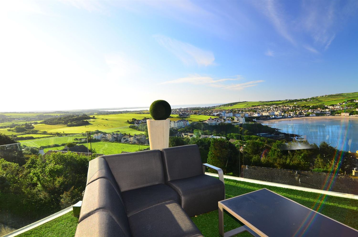 Fully Frameless Glass Balustrade with views across the Isle of Man 