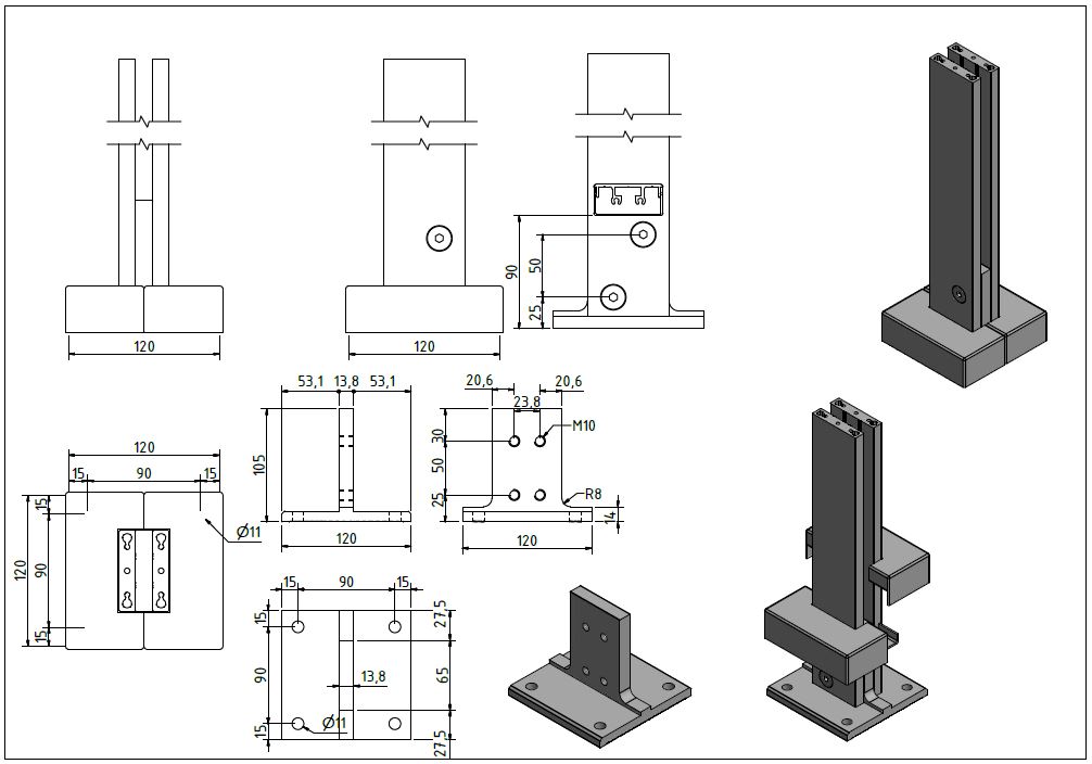 Milano - surface mounted base plate information