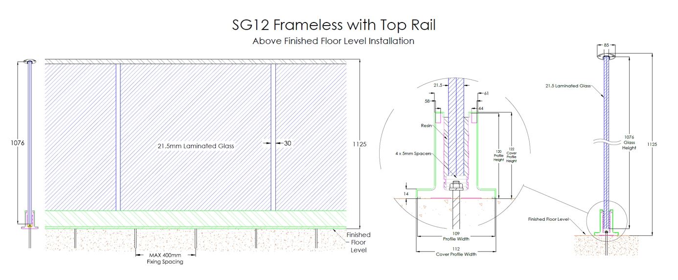 sg12 above floor level section view