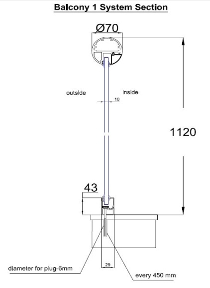 balcony 1 system section 