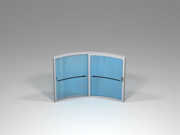 Curved Glass Doors - W2 - 2 Doors Sliding