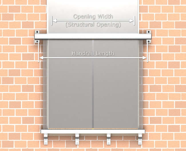 Find the juliet balcony size you need.